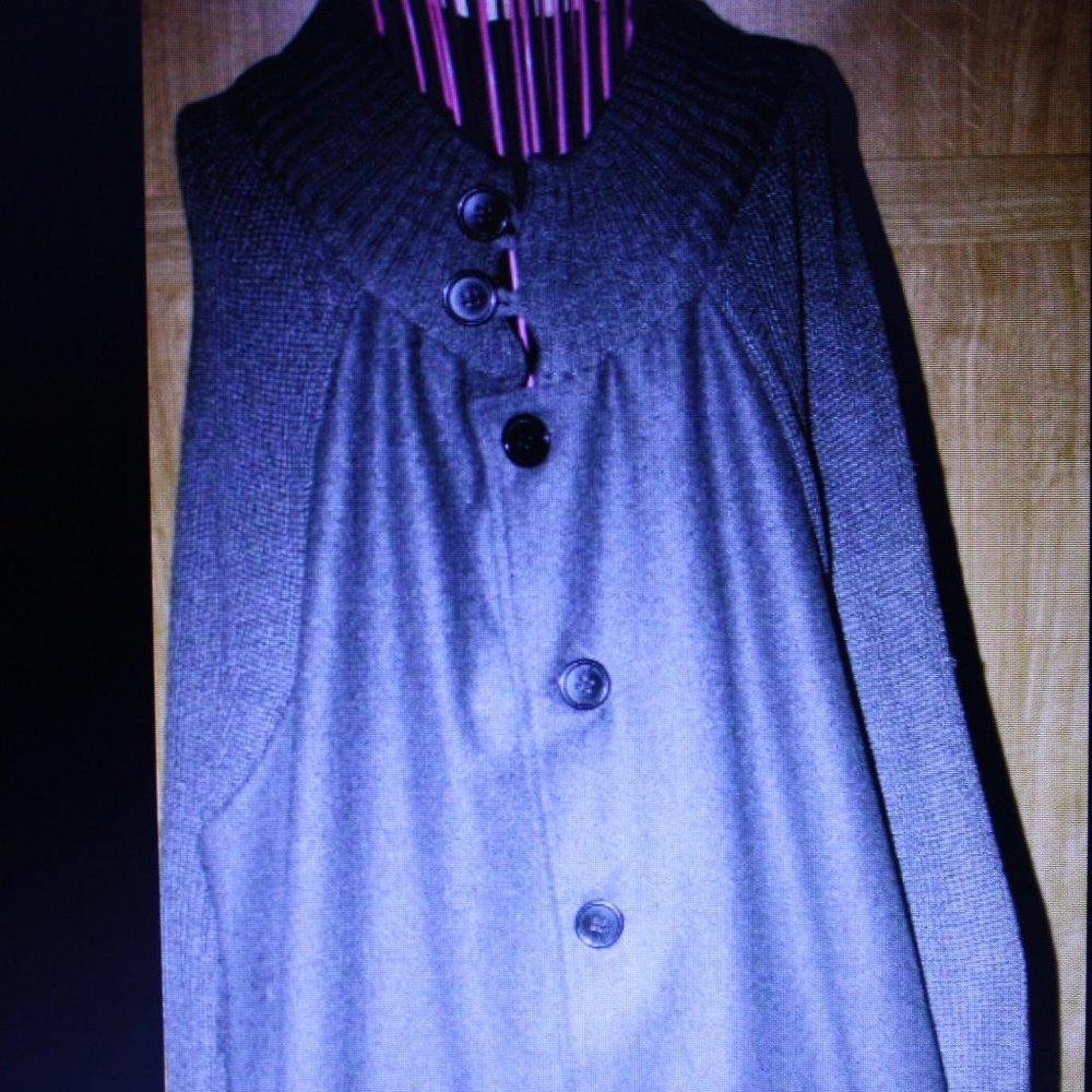 Women's Button Down Gray Coat